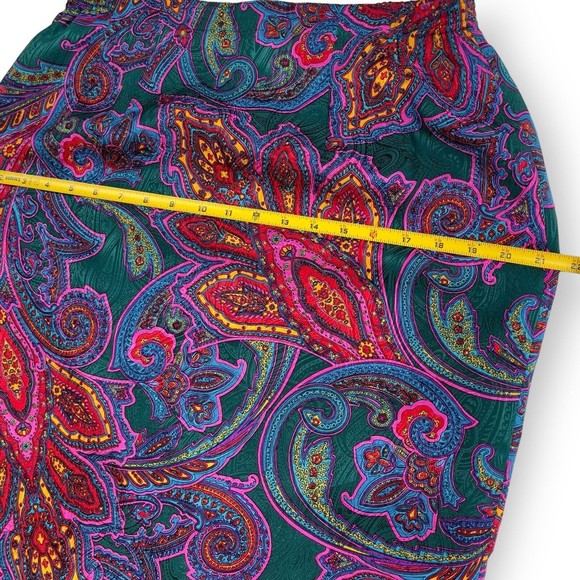 Anne Crimmins For Umi Collections Womens Silk Skirt Knee Length Vibrant Boho 10 - Picture 12 of 13